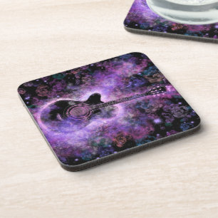 Romantic Guitar Music Beverage Coaster Paars Bier Onderzetter