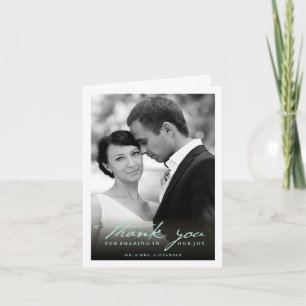 Romantic Handwriting script Stijlvolle foto bruilo Bedankkaart