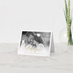 Romantic Handwriting script Stijlvolle foto bruilo Bedankkaart
