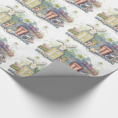 Romantic Happy Paast Bunny Greeting Wrapping Cadeaupapier (Hoek)