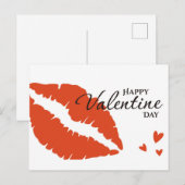 Romantic Happy Valentine Day Briefkaart (Voorkant / Achterkant)