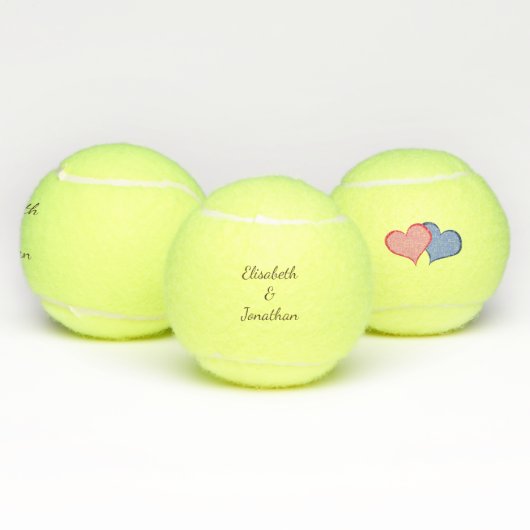Romantic Harten met de Namen van de Tekst Tennisballen (Multi)
