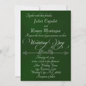 Romantic Heart & Calligraphy on Emerald - Wedding Kaart (Achterkant)