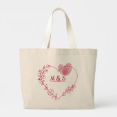 Romantic Heart Floral Tote Bag (Achterkant)