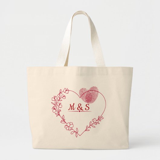 Romantic Heart Floral Tote Bag (Voorkant)