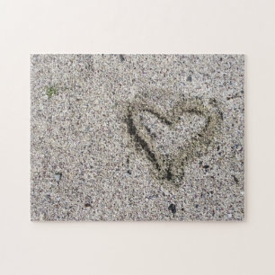 Romantic Heart in zand Foto Challenge Legpuzzel