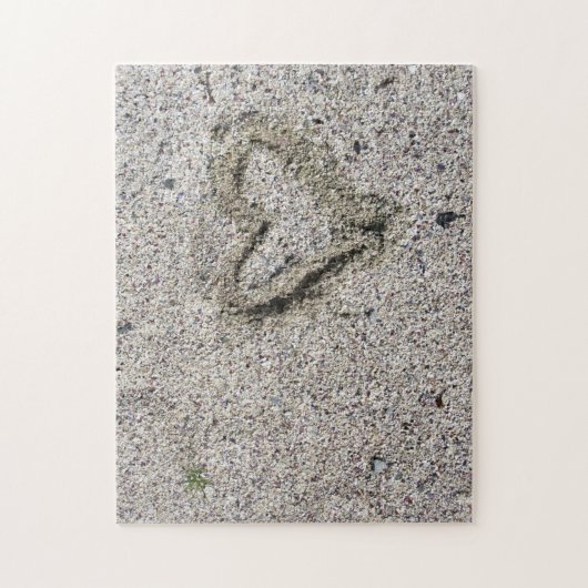 Romantic Heart in zand Foto Challenge Legpuzzel (Verticaal)