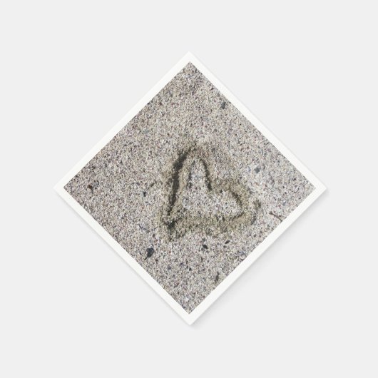 Romantic Heart in Zand Foto Servet (Hoek)