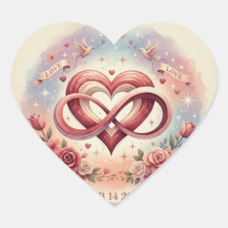 Romantic Heart Infinity Design Hart Sticker