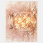 Romantic Heart Jar Throw Blanket Fleece Deken (Voorkant)