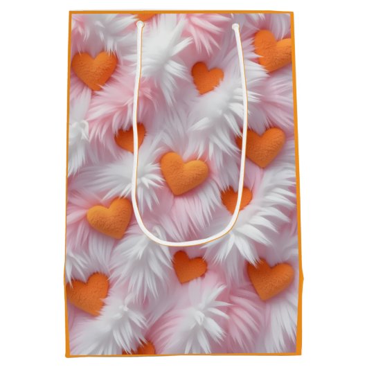 Romantic Heart Pattern Gift Bag Medium Cadeauzakje (Achterkant)