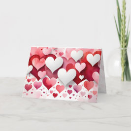 Romantic Heart Pattern Valentine’s Greeting Card  Feestdagen Kaart