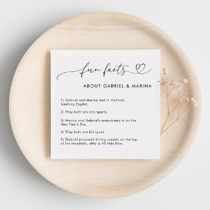 Romantic Heart Script Fun Feit dat Passen getrouwd Servet