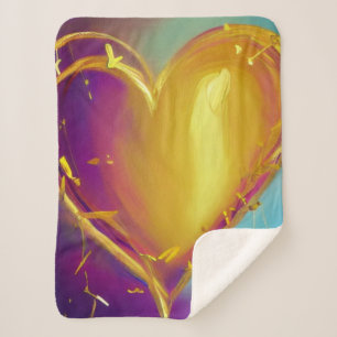 Romantic Heart Sherpa Blanket Sherpa Deken