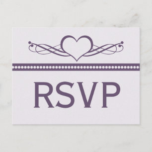 Romantic Heart Swirls RSVP Briefkaart