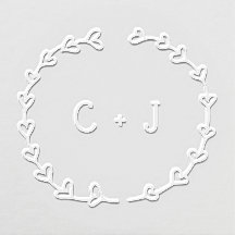 Romantic Heart Wreath Personalized Monogram