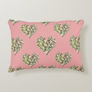 Romantic Hearts  Floral Accent Kussen