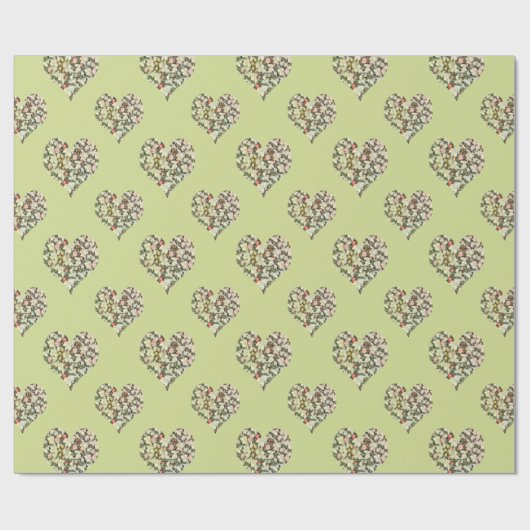 Romantic Hearts  Floral Cadeaupapier (Vlak)