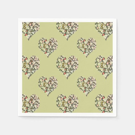 Romantic Hearts  Floral Servet (Voorkant)