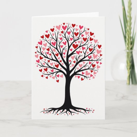 Romantic Hearts Tree Card Kaart (Voorkant)