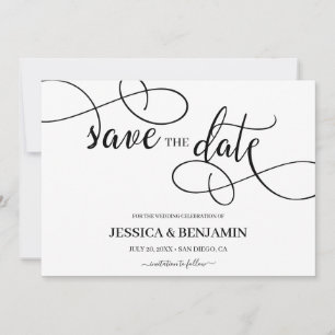 Romantic het Band van het Manuscript van de Callig Save The Date