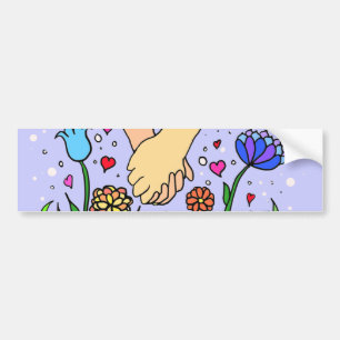 Romantic Holding Hands - afspraakje / verjaardagsc Bumpersticker