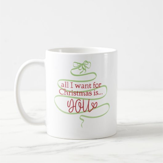 Romantic Holiday Mug with Handwritten Red Letterin (Gauche)