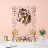 Romantic Horse Design with Cherry Blossoms & Hay Acryl Bord (Huwelijk)