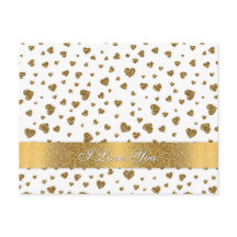 Romantic "I Love You" gouden faux glitter harten
