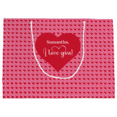 Romantic I Love You Heart Design Personalized Bag Groot Cadeauzakje (Achterkant)