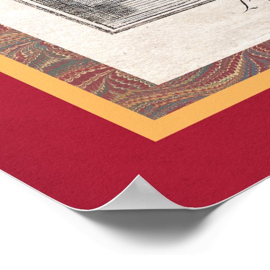 Romantic  Ice Skating Antiek Engraving Poster (Hoek)