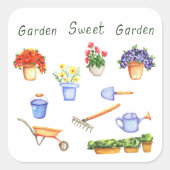 Romantic Ik hou van mijn fowers Minimalistische St Vierkante Sticker (Voorkant)