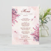 Romantic Japan Pink Cherry Blossom Weddenschap Men Menu (Staand voorkant)