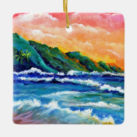 Romantic Kauai Sunset Keramisch Ornament (Voorkant)