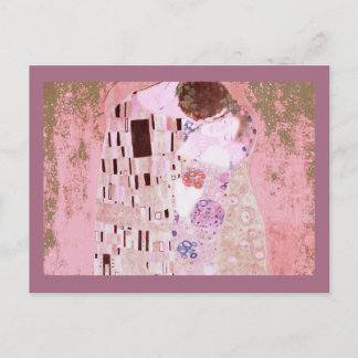 Romantic Kiss in Soft Pink Briefkaart