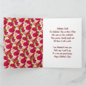 Romantic Kiss Valentijn Hart en Rozen Kaart (Binnen)