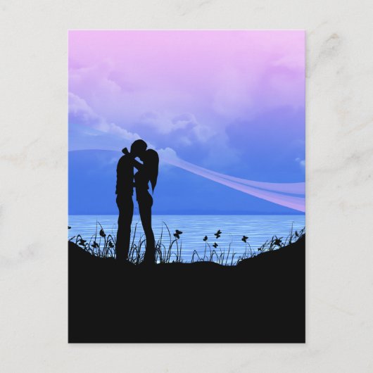 Romantic Kissing Couple Briefkaart (Voorkant)