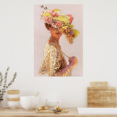 Romantic Lady Victoriaans Decor Poster (Keuken)