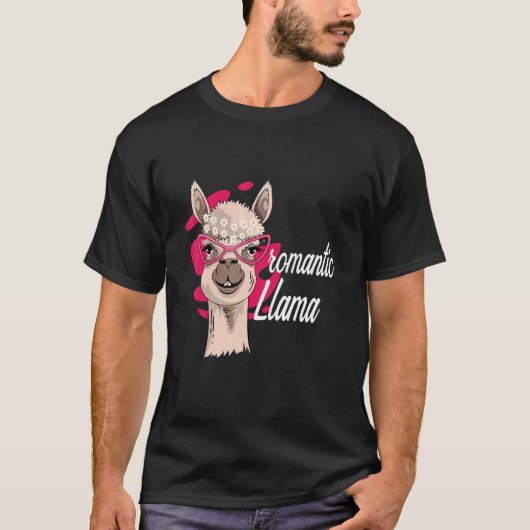 Romantic Lama Farmer T-shirt (Voorkant)