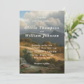 Romantic Landscape Painting Wedding Invitation (Debout devant)