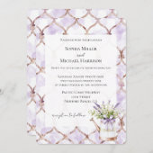 Romantic Lavender Floral Bow Wedding Kaart (Voorkant / Achterkant)