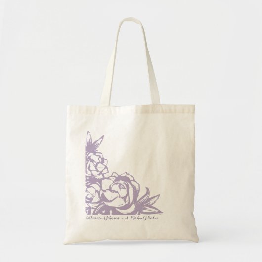 Romantic Lavender Peonies Wedding Canvas tas (Voorkant)