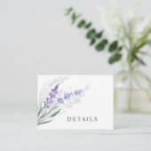 Romantic Lavender Waterverf Floral - Gegevens Informatiekaartje (Staand voorkant)