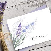 Romantic Lavender Waterverf Floral - Gegevens Informatiekaartje