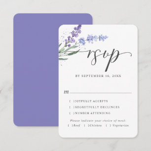 Romantic Lavender Waterverf Floral Keuze uit maa RSVP Kaartje
