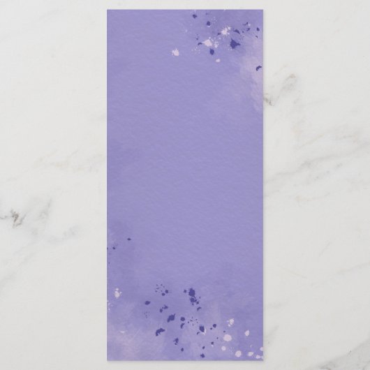 Romantic Lavender Waterverf Floral Spring Wedding Menu (Achterkant)