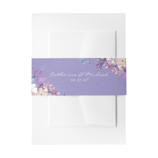 Romantic Lavender Waterverf Floral Spring Wedding Uitnodigingen Wikkel (Voorkant Voorbeeld)