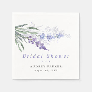 Romantic Lavender Waterverf Floral Wedding Paper Servet