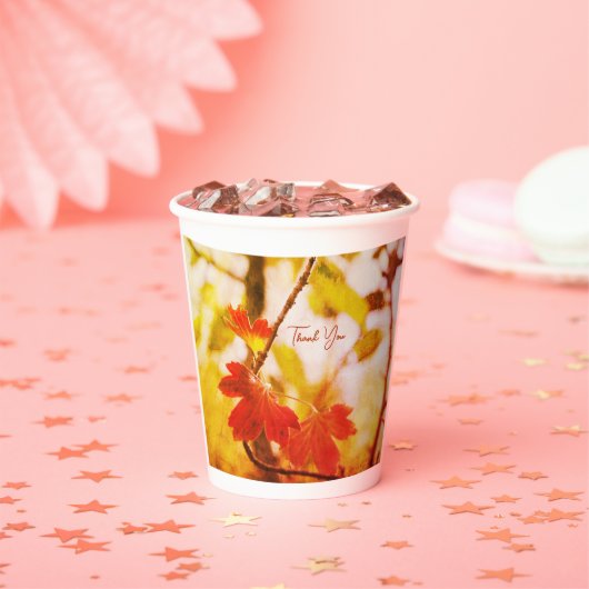 Romantic Leaves Boho – Botanical Fantasy Thanks Papieren Bekers (Insitu)