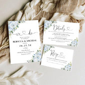 Romantic Light Blue Floral Wedding Invitation